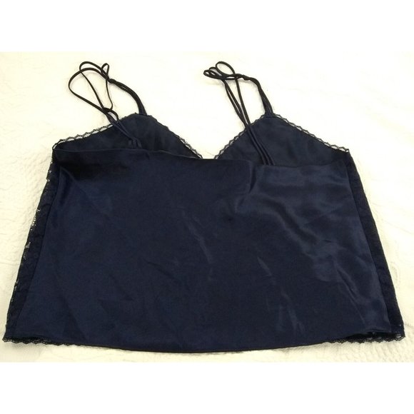 Vtg gold label Victoria's Secret  top bottom Lingerie Dark Blue Lace size Large - Picture 4 of 10